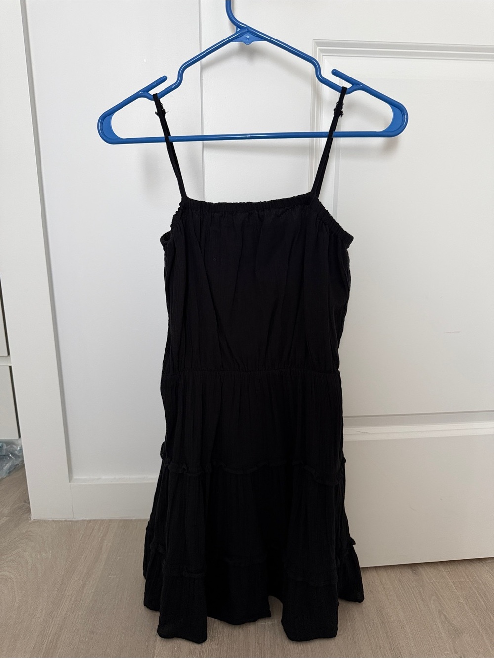 Black Tiered Spaghetti Strap Dress